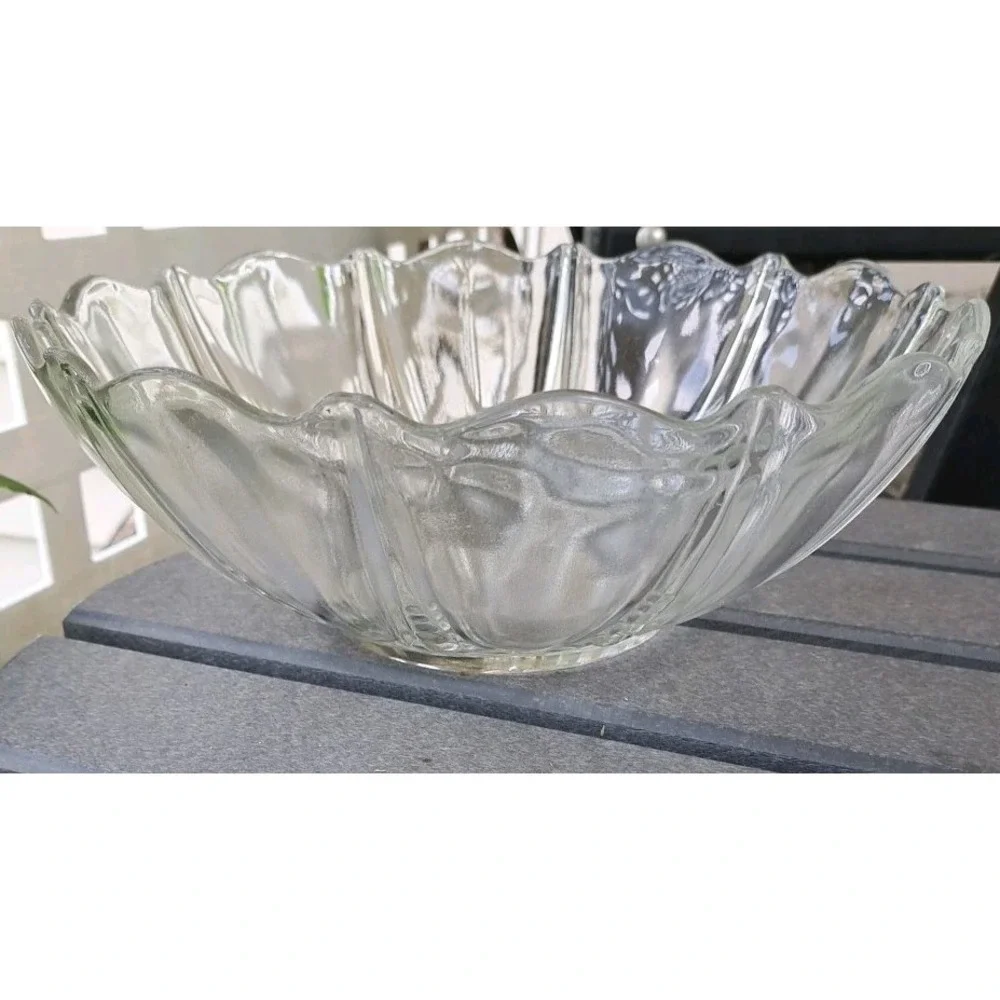 Vtg‎ Anchor Hocking Oyster & Pearl Clear Bowl 1930s No Chips Cracks 10.5 X 4